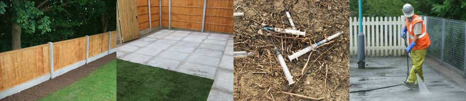 Housing trust and sheltered accommodation pest control services - domestic fencing, turf laying, flagging and paving, needle sweeps and deep cleaning