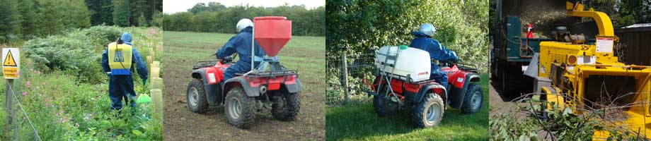 Vegetation Control - weed spraying, slug pellet and grass seed application, herbicide application, wood chipping#